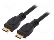 Cable; mini HDMI plug,both sides; PVC; 1.8m; black; HDMI 2.0 GEMBIRD