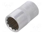 Socket; 12-angles,socket spanner; 16mm; 1/2"; Plating: chromium C.K