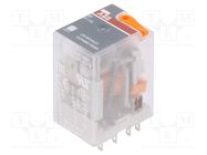 Relay: electromagnetic; DPDT; Ucoil: 24VAC; Icontacts max: 12A ABB