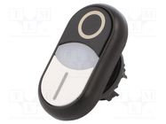 Switch: double; 22mm; Stabl.pos: 1; white/black; M22-FLED,M22-LED EATON ELECTRIC