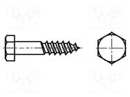 Screw; for wood; 8x140; Head: hexagonal; none; 13mm; steel; zinc BOSSARD