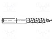 Screw; for wood; 7.2x180,M8; Head: without head; Torx®; TX25; steel BOSSARD