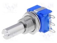 Potentiometer: shaft; single turn; 1kΩ; 1W; ±10%; 6.35mm; linear BOURNS