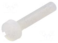 Screw; M3x16; 0.5; Head: cheese head; slotted; 0.9mm; polyamide DREMEC