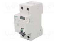 RCD breaker; Inom: 16A; Ires: 10mA; Poles: 1+N; 230/400VAC; IP20 SIEMENS