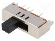 Switch: slide; Pos: 3; SP3T; 0.35A/30VDC; ON-ON-ON; PCB,THT; 20mΩ KNITTER-SWITCH