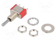 Switch: toggle; Pos: 3; SP3T; ON-OFF-ON; 2A/250VAC; 5A/28VDC; 10mΩ E-SWITCH