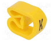 Markers; Marking: K; 8÷16mm; PVC; yellow; -30÷80°C; leaded; CLI C WEIDMÜLLER