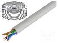 Wire; U/UTP; 4x2x24AWG; 5e; wire; Cu; PVC; grey; 50m; Øcable: 4.7mm DIGITUS