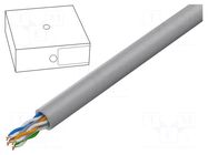 Wire; U/UTP; 4x2x26AWG; 6a; stranded; Cu; Insulation: LSZH; grey DIGITUS