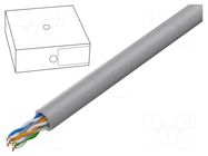 Wire; U/UTP; 4x2x26AWG; 6a; stranded; Cu; Insulation: LSZH; grey DIGITUS