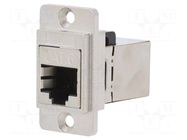 Coupler; DUALSLIM; Cat: 6; shielded; Layout: 8p8c; 29mm; metal CLIFF