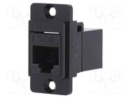 Coupler; DUALSLIM; Cat: 5e; Layout: 8p8c; RJ45 socket,both sides CLIFF