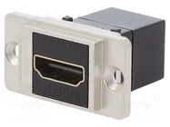 Coupler; HDMI socket,both sides; DUALSLIM; gold-plated; 29mm CLIFF