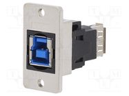 Adapter; USB A socket,USB B socket; SLIM; USB 3.0; gold-plated CLIFF