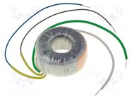 Transformer: toroidal; 12VA; 230VAC; 24V; 0.5A; Leads: cables TALEMA