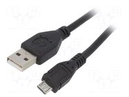 Cable; USB 2.0; USB A plug,USB B micro plug; gold-plated; 0.3m GEMBIRD