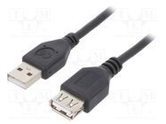 Cable; USB 2.0; USB A socket,USB A plug; gold-plated; 0.15m GEMBIRD