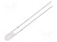 LED; 3mm; white warm; 30°; Front: convex; 2.8÷3.6VDC; No.of term: 2 OPTOSUPPLY