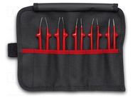 Tweezers-set; insulated; electrical work,universal; 5pcs. KNIPEX