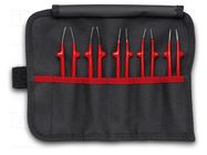 Tweezers-set; insulated; electrical work,universal; 5pcs. KNIPEX