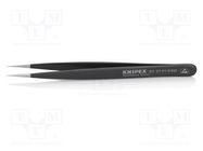 Tweezers; Blade tip shape: sharp; Tweezers len: 125mm; ESD 