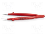 Tweezers; 150mm; Blade tip shape: sharp; insulated 