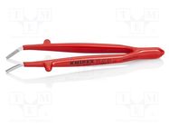 Tweezers; 142mm; Blades: curved; Blade tip shape: rounded 