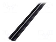 Cover; black; 2m; aluminium; anodized; for profiles; WAY10 TOPMET
