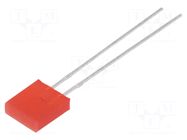 LED; red; rectangular; 2x7x8mm; 9mcd; 80°; Front: flat; 20mA LUMEX