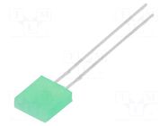 LED; rectangular; 2.3x7x8mm; green; 9mcd; 110°; Front: flat; 20mA LUMEX