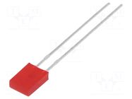LED; red; rectangular; 2x5x7mm; 4mcd; 140°; Front: flat; 10mA LUMEX