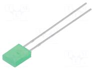 LED; green; rectangular; 2x5x7mm; 10mcd; 110°; Front: flat; 20mA LUMEX