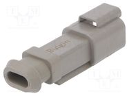 Connector: wire-wire; plug; male; PX0; for cable; PIN: 2; grey; IP68 