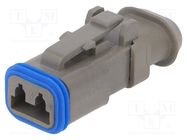 Connector: wire-wire; plug; female; PX0; for cable; PIN: 2; grey 