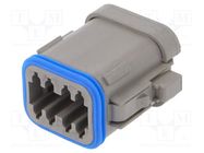 Connector: wire-wire; plug; female; PX0; for cable; PIN: 8; grey 