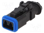 Connector: wire-wire; plug; female; PX0; for cable; PIN: 2; black BULGIN