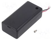 Holder; 6F22,6LR61; Batt.no: 1; cables; 150mm; bronze; with switch COMF