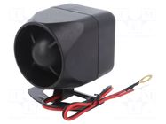 Sound transducer: siren; -40÷85°C; Uoper: 9÷16VDC; Urated: 12VDC 