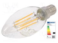 LED lamp; warm white; E14; 230VAC; 470lm; P: 4.3W; 2700K; CRImin: 80 PHILIPS