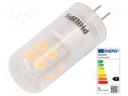 LED lamp; warm white; G4; 12VAC; 210lm; P: 2.1W; 300°; 2700K PHILIPS