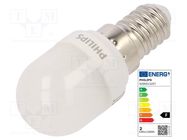 LED lamp; warm white; E14; 230VAC; 150lm; P: 1.7W; 240°; 2700K PHILIPS