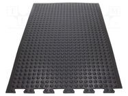 Anti fatigue mat; Width: 0.6m; L: 0.9m; rubber; black; Bubblemat COBA EUROPE