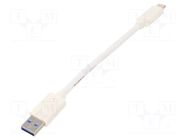 Cable; USB 3.0; USB A plug,USB C plug; gold-plated; 0.1m; white GEMBIRD