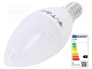 LED lamp; warm white; E14; 220/240VAC; 600lm; P: 7W; 200°; 3000K V-TAC