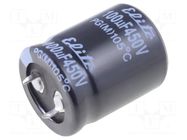 Capacitor: electrolytic; SNAP-IN; 100uF; 450VDC; Ø25x31mm; ±20% Elite