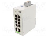 Switch Ethernet; managed; Number of ports: 10; 24÷48VDC; RJ45,SFP 