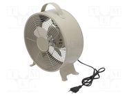 Fan: AC; 20W; 220÷240V; Ø: 250mm; Len: 1.5m; 335x265x110mm; grey 