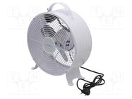 Fan: AC; 20W; 220÷240V; Ø: 250mm; Len: 1.5m; 335x265x110mm; white 