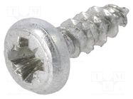 Screw; 4x12; Head: cheese head; Pozidriv; PZ2; steel; zinc; SPAX® BOSSARD